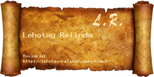 Lehotay Relinda névjegykártya